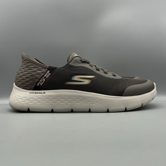 SKECHERS Go Walk Flex Brown Slip-ins Sneaker Men's Size 10.5 Extra Wide Fit - Picture 1 of 12